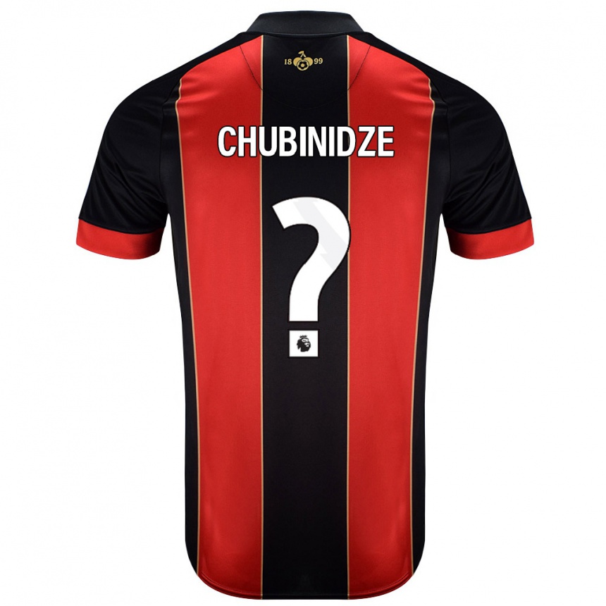 גברים כדורגל George Chubinidze #0 אדום שחור ג'רזי ביתית 2024/25
