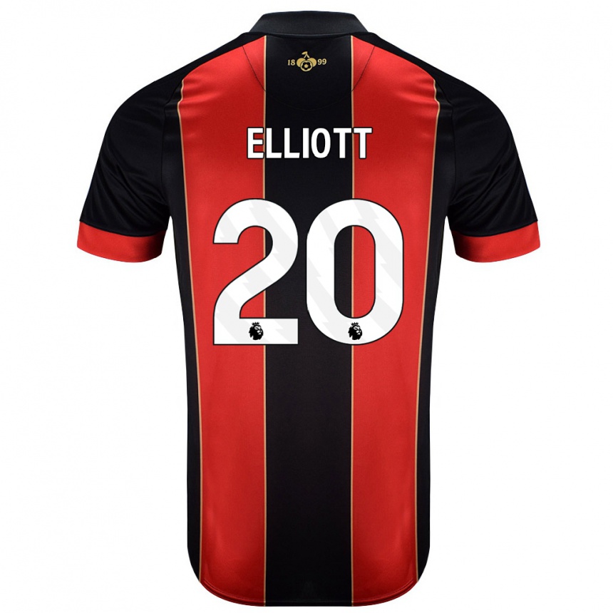 גברים כדורגל Kaitlyn Elliott #20 אדום שחור ג'רזי ביתית 2024/25