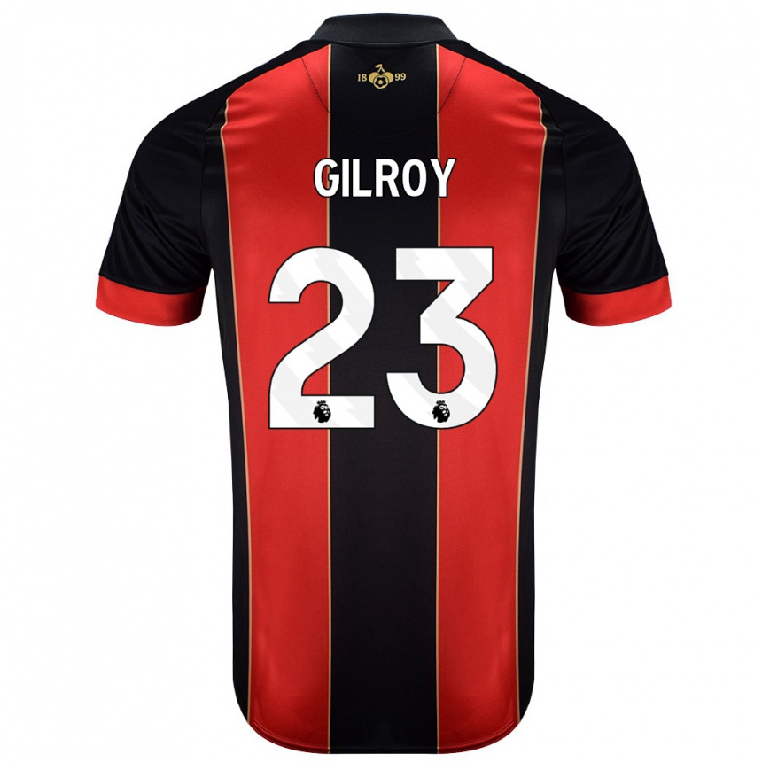 גברים כדורגל Chloe Gilroy #23 אדום שחור ג'רזי ביתית 2024/25