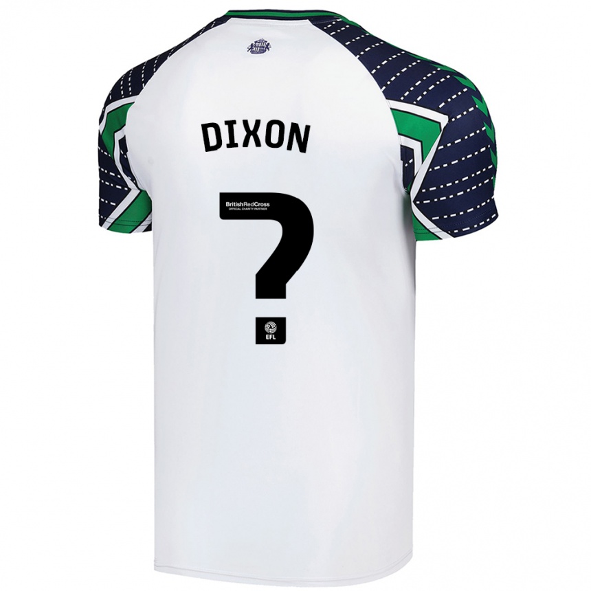 גברים כדורגל Aiden Dixon #0 לָבָן הרחק ג'רזי 2024/25