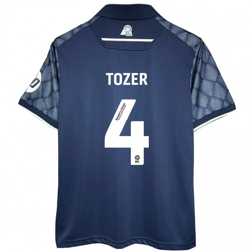 גברים כדורגל חנה קרנר #4 שָׁחוֹר הרחק ג'רזי 2024/25