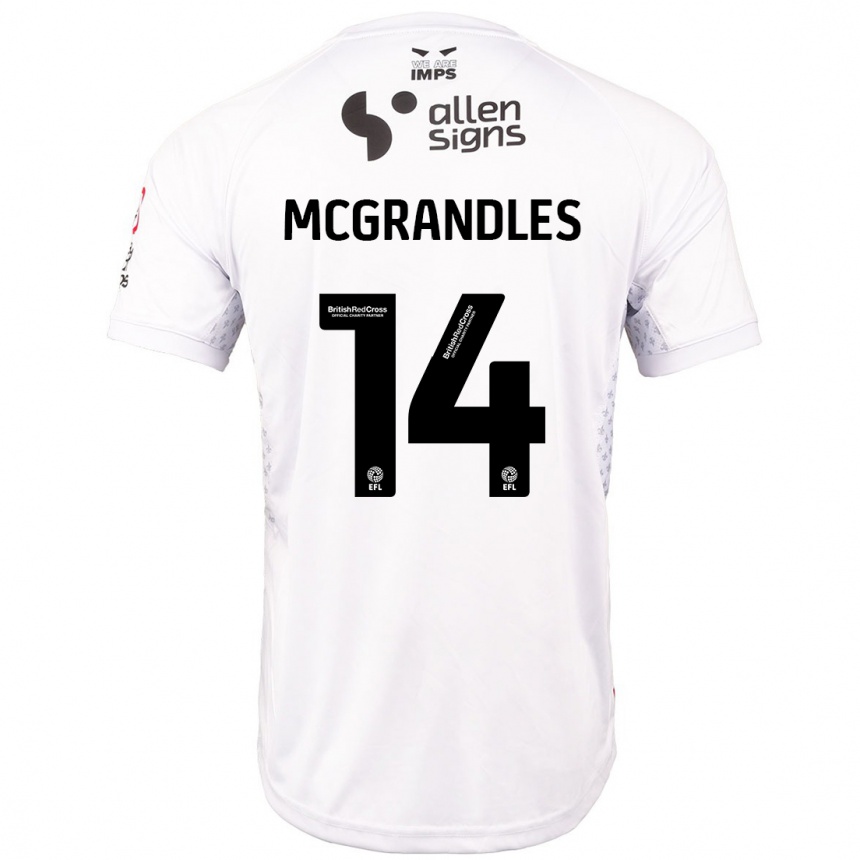 גברים כדורגל Conor Mcgrandles #14 אדום לבן הרחק ג'רזי 2024/25