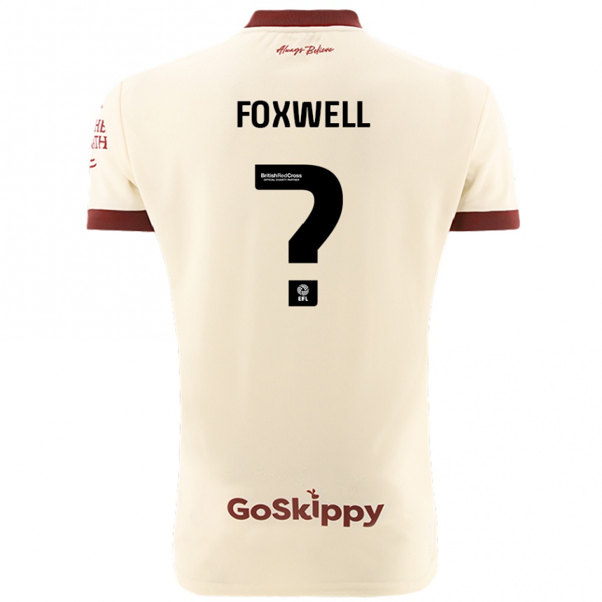גברים כדורגל Jaiden Foxwell #0 קרם לבן הרחק ג'רזי 2024/25