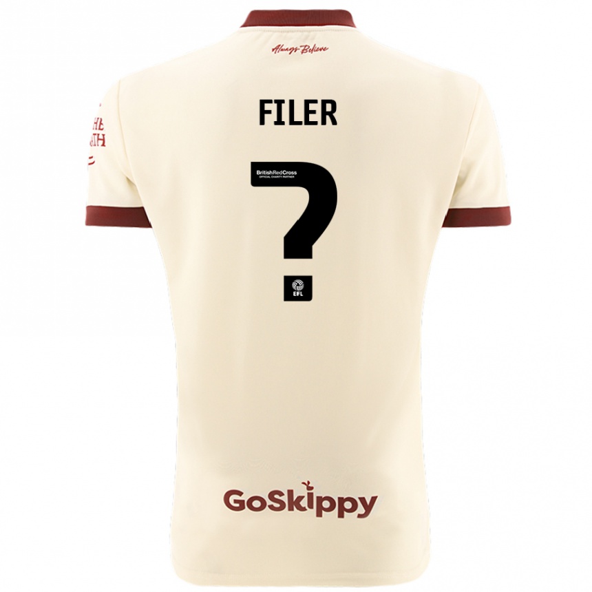 גברים כדורגל Charlie Filer #0 קרם לבן הרחק ג'רזי 2024/25