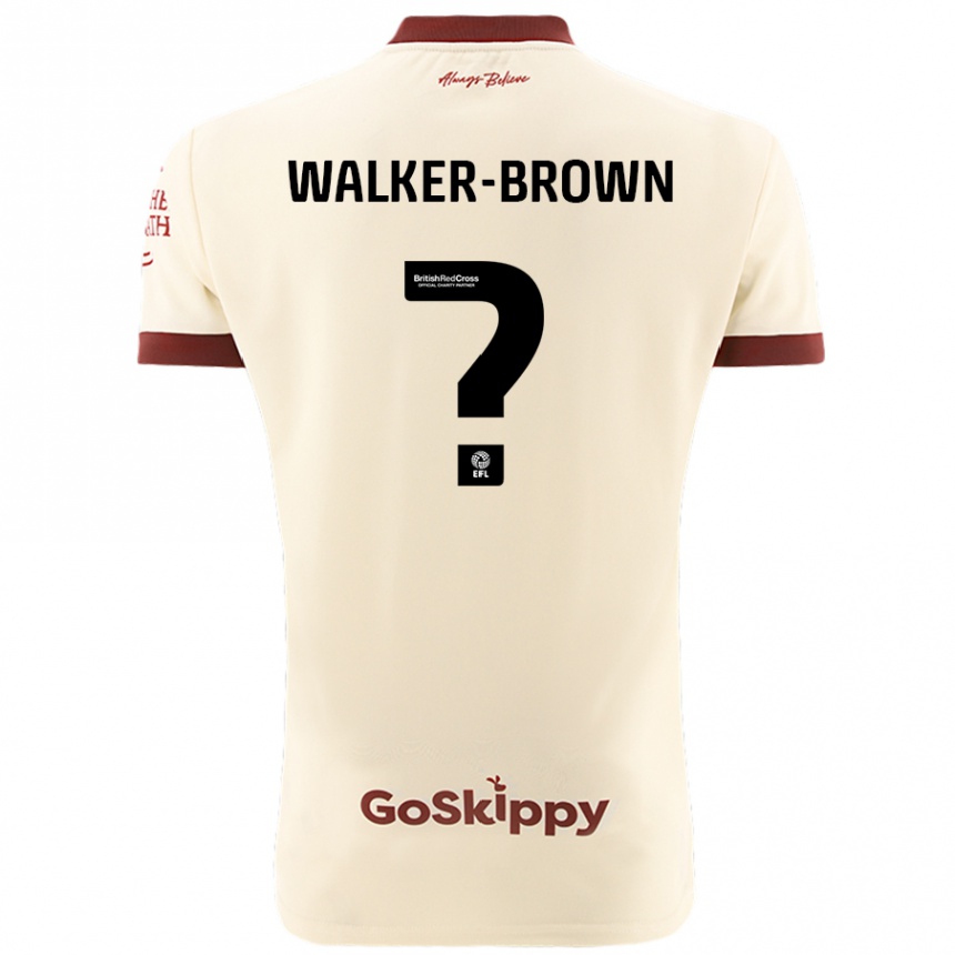 גברים כדורגל Rushon Walker-Brown #0 קרם לבן הרחק ג'רזי 2024/25