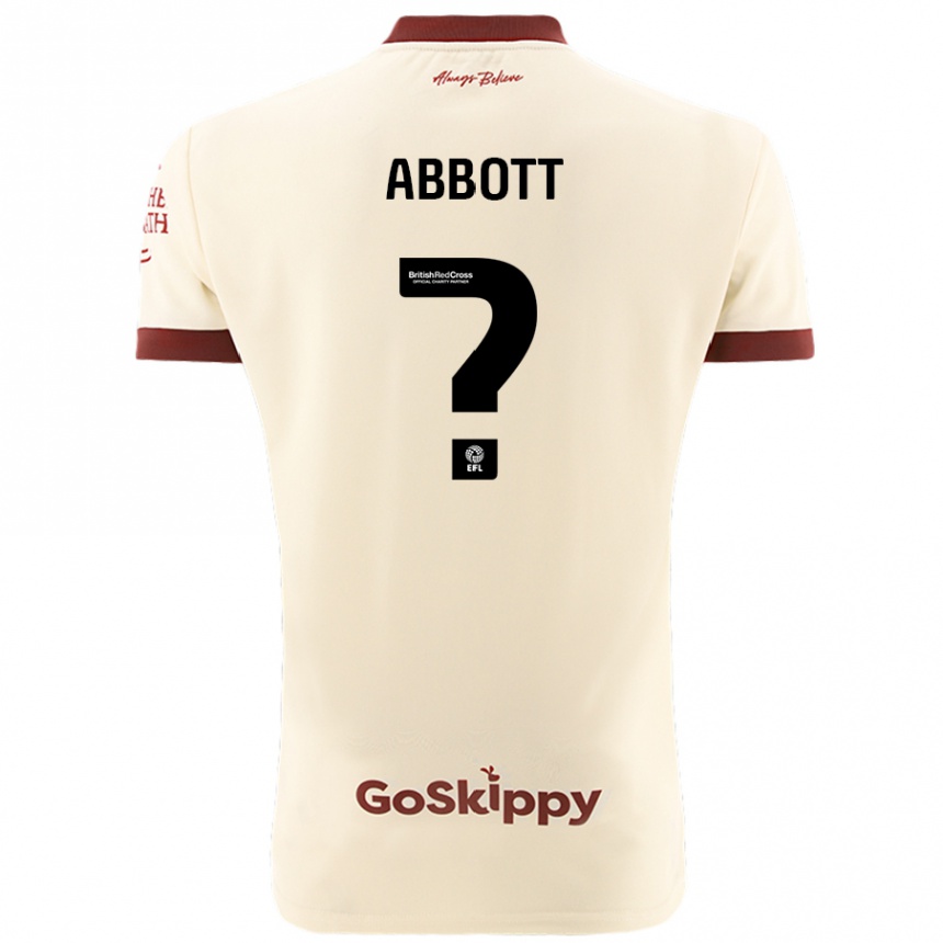 גברים כדורגל Isaac Abbott #0 קרם לבן הרחק ג'רזי 2024/25