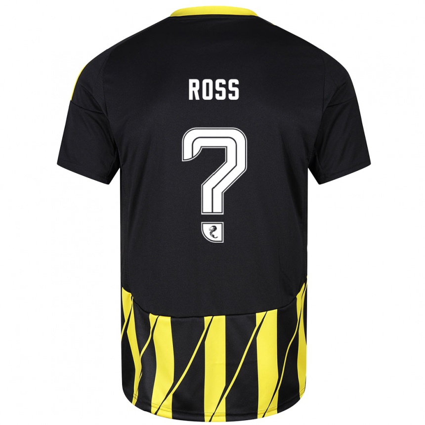 גברים כדורגל Dylan Ross #0 שחור צהוב הרחק ג'רזי 2024/25