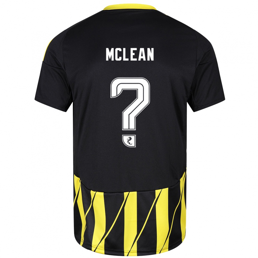 גברים כדורגל Sam Mclean #0 שחור צהוב הרחק ג'רזי 2024/25