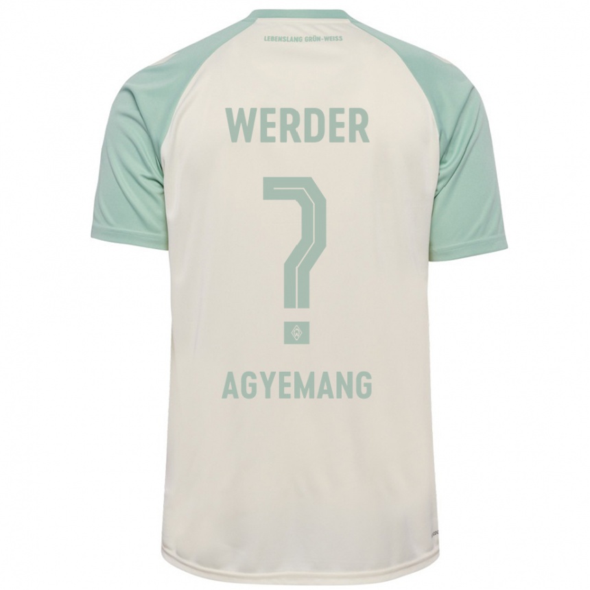 גברים כדורגל Caleb Agyemang #0 אוף-וויט ירוק בהיר הרחק ג'רזי 2024/25