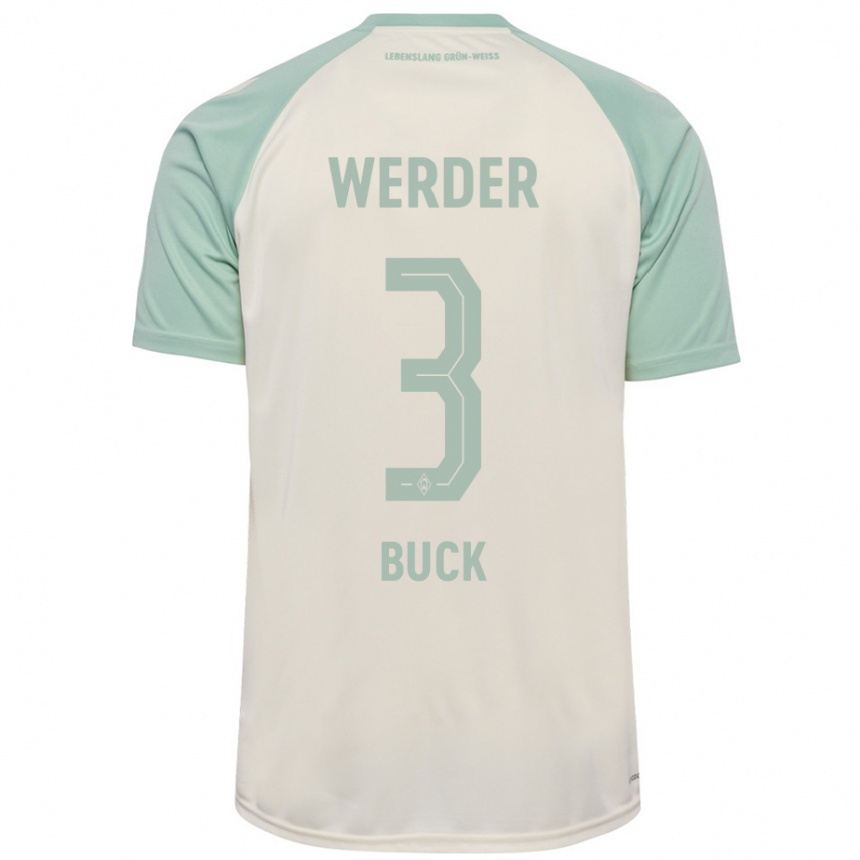 גברים כדורגל Marten Buck #3 אוף-וויט ירוק בהיר הרחק ג'רזי 2024/25