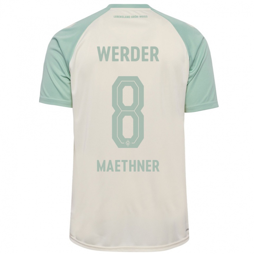 גברים כדורגל Finn Maethner #8 אוף-וויט ירוק בהיר הרחק ג'רזי 2024/25
