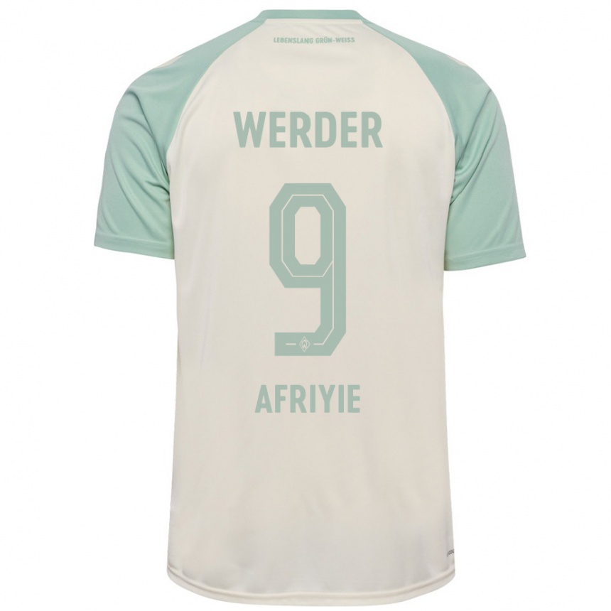 גברים כדורגל Neal Afriyie #9 אוף-וויט ירוק בהיר הרחק ג'רזי 2024/25