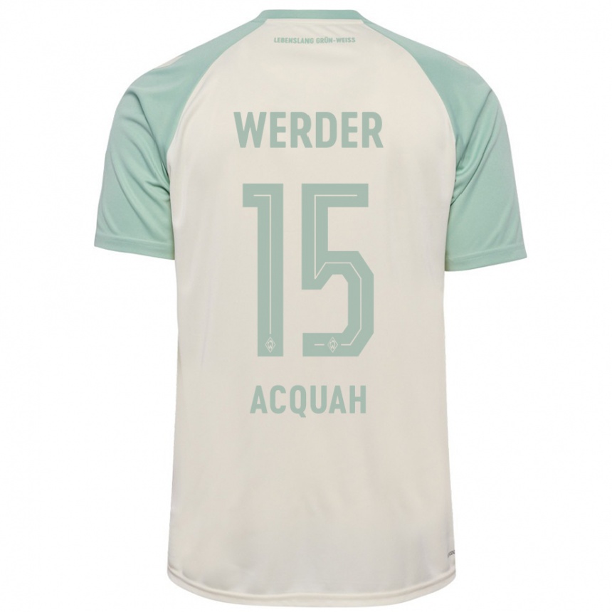 גברים כדורגל Joseph Acheampong Acquah #15 אוף-וויט ירוק בהיר הרחק ג'רזי 2024/25