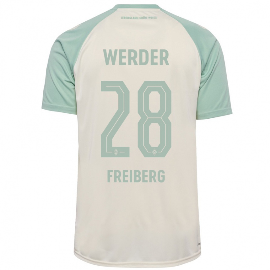 גברים כדורגל Piet Freiberg #28 אוף-וויט ירוק בהיר הרחק ג'רזי 2024/25