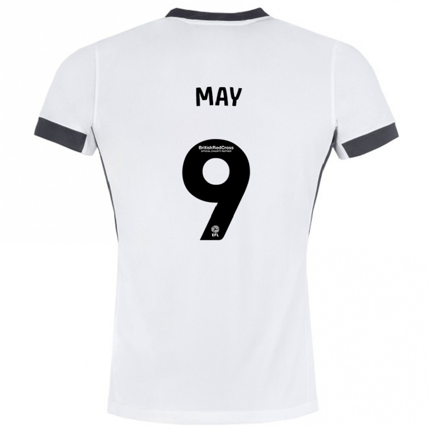 גברים כדורגל אלפי מיי #9 לבן שחור הרחק ג'רזי 2024/25
