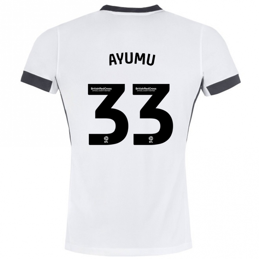 גברים כדורגל איומו יוקויאמה #33 לבן שחור הרחק ג'רזי 2024/25