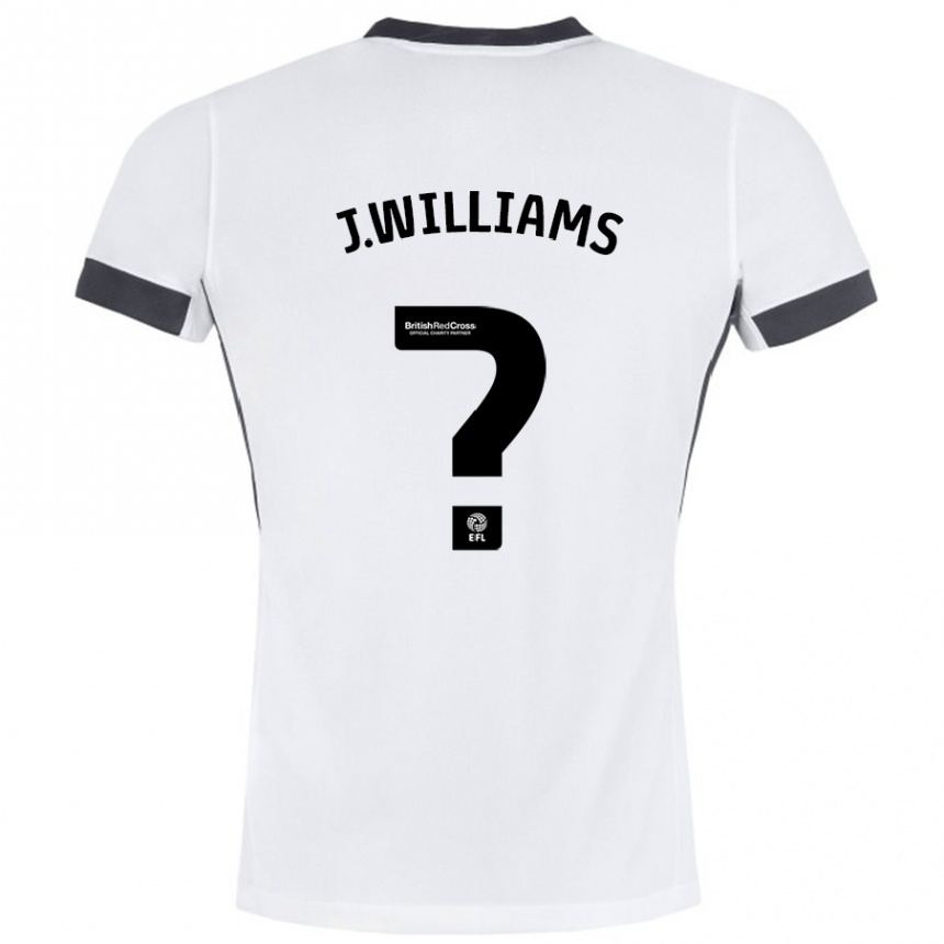 גברים כדורגל Josh Williams #0 לבן שחור הרחק ג'רזי 2024/25