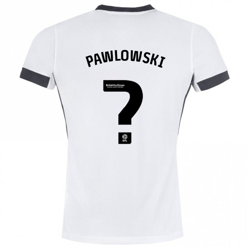 גברים כדורגל Jakub Pawlowski #0 לבן שחור הרחק ג'רזי 2024/25