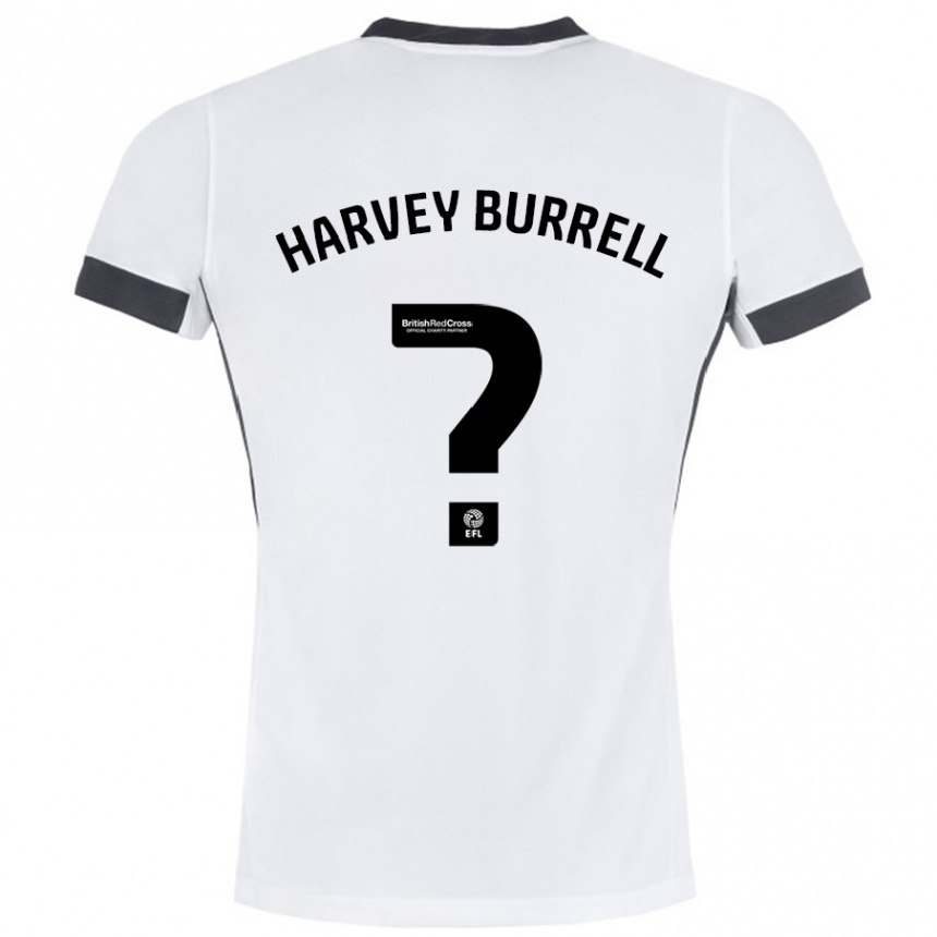 גברים כדורגל William Harvey Burrell #0 לבן שחור הרחק ג'רזי 2024/25