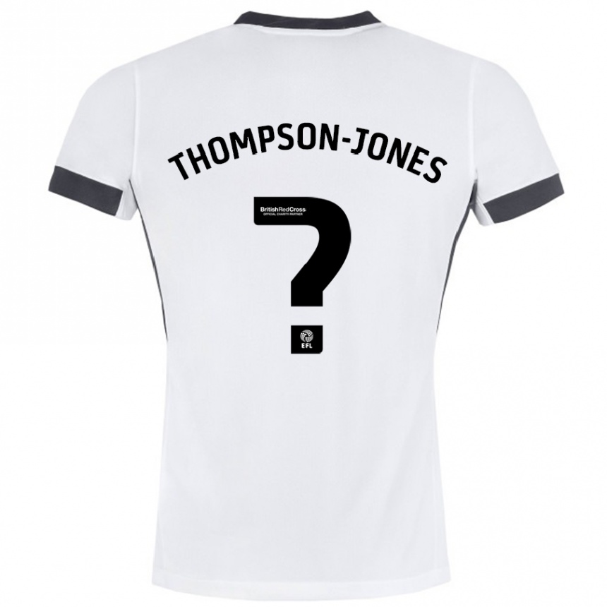 גברים כדורגל Riquelme Thompson-Jones #0 לבן שחור הרחק ג'רזי 2024/25