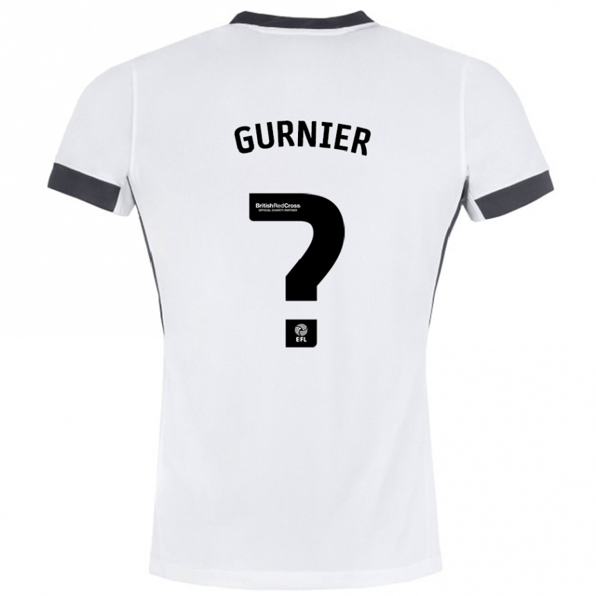 גברים כדורגל Aurelien Gurnier #0 לבן שחור הרחק ג'רזי 2024/25
