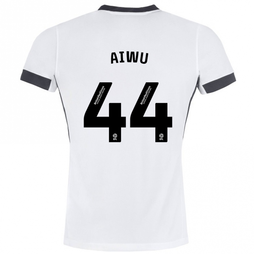 גברים כדורגל עמנואל איווו #44 לבן שחור הרחק ג'רזי 2024/25