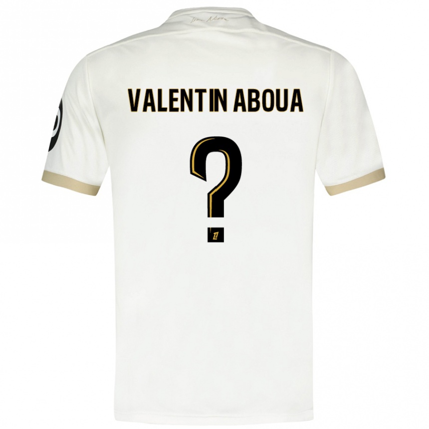 גברים כדורגל Louis Valentin Aboua #0 זהב לבן הרחק ג'רזי 2024/25