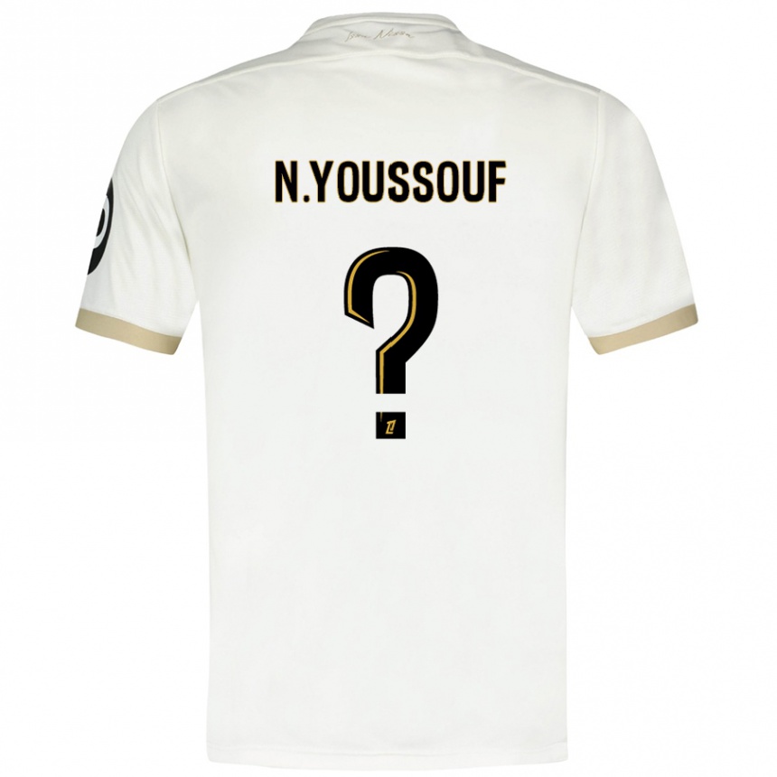 גברים כדורגל Naké Youssouf #0 זהב לבן הרחק ג'רזי 2024/25