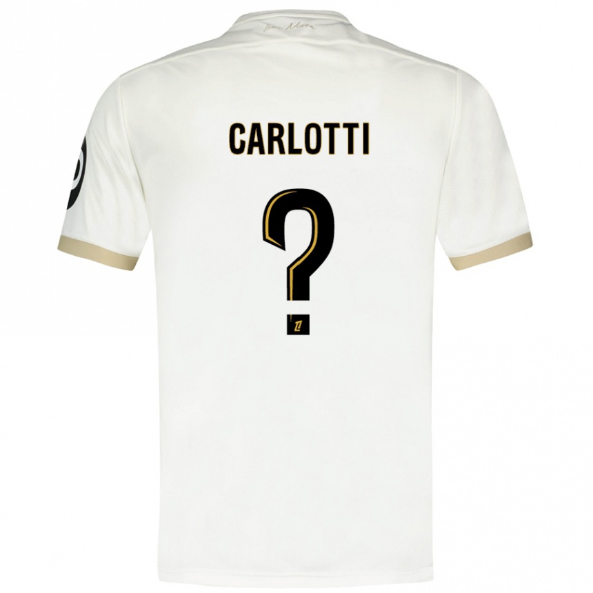 גברים כדורגל Mathis Carlotti #0 זהב לבן הרחק ג'רזי 2024/25