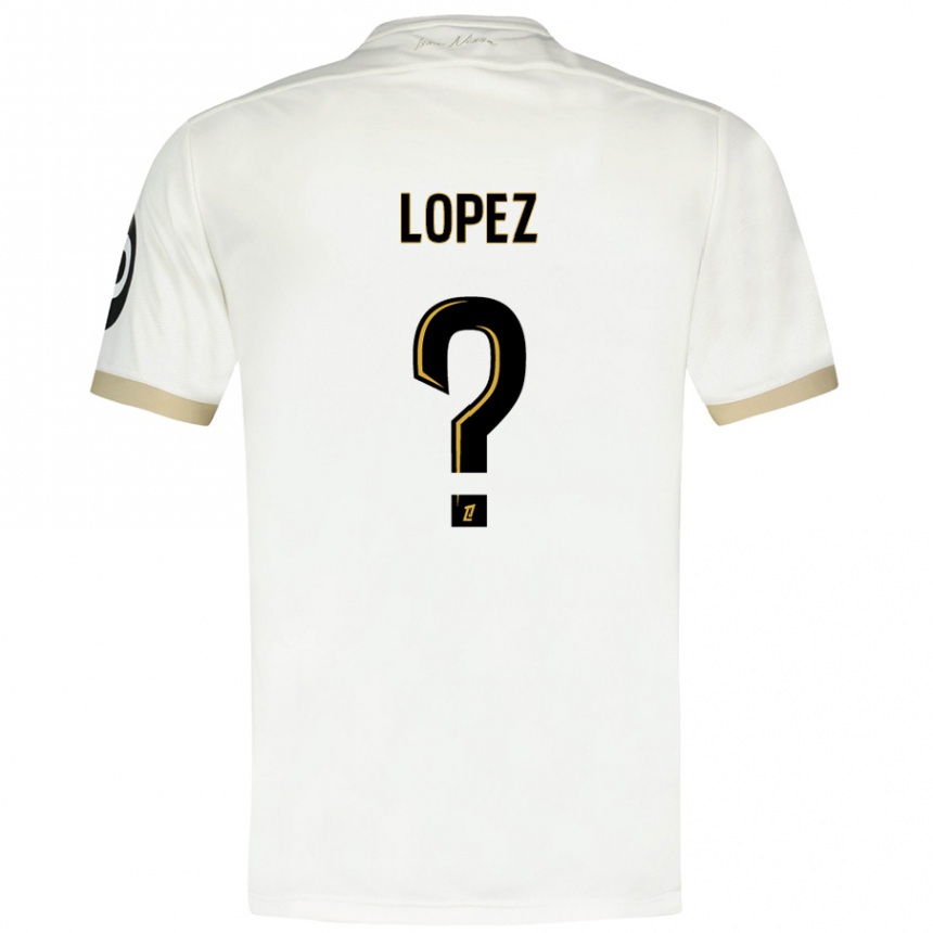גברים כדורגל Kylian Lopez #0 זהב לבן הרחק ג'רזי 2024/25