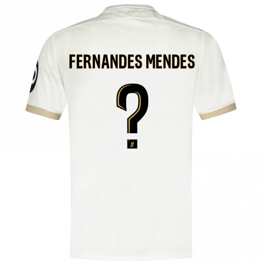 גברים כדורגל Mathis Fernandes Mendes #0 זהב לבן הרחק ג'רזי 2024/25