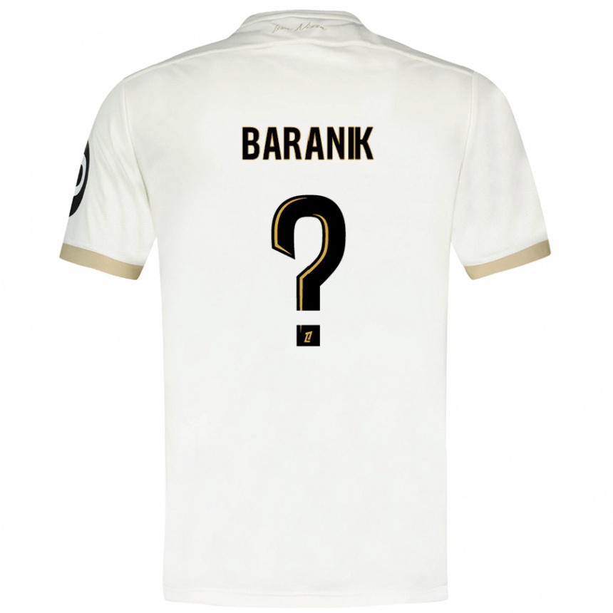 גברים כדורגל Evan Baranik #0 זהב לבן הרחק ג'רזי 2024/25