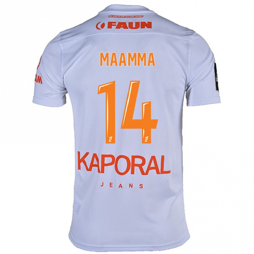 גברים כדורגל Othmane Maamma #14 לָבָן הרחק ג'רזי 2024/25