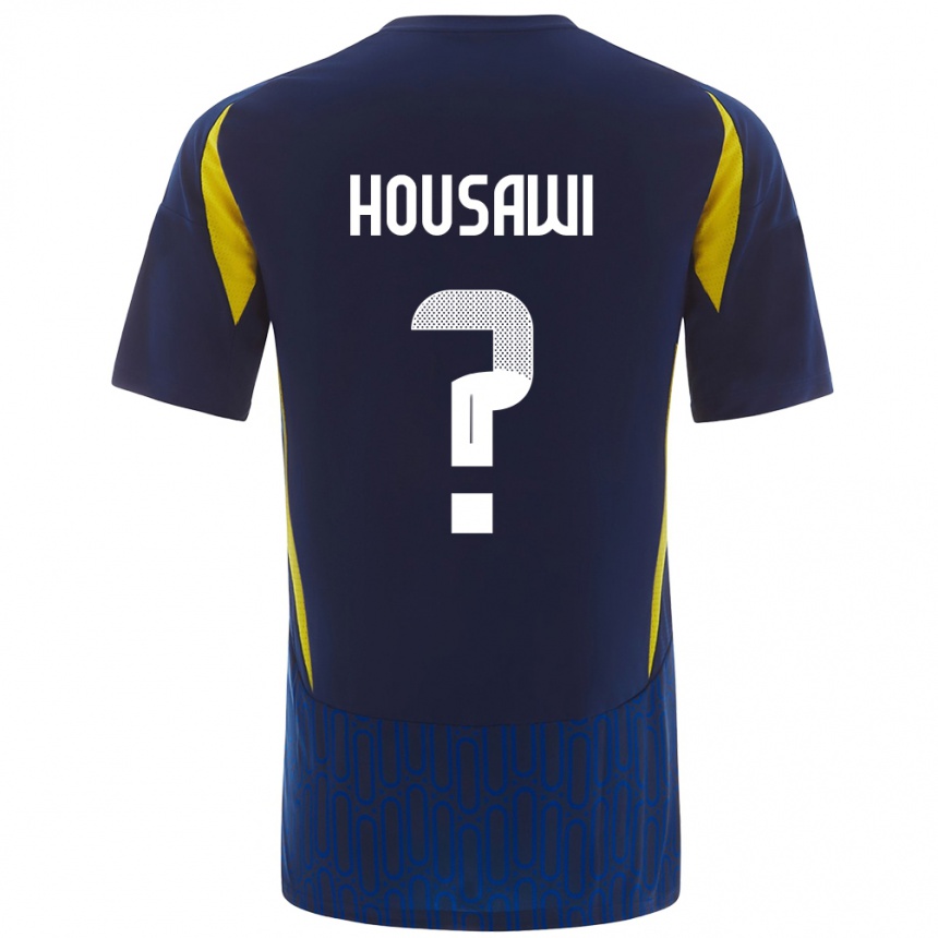 גברים כדורגל Asser Housawi #0 כחול צהוב הרחק ג'רזי 2024/25