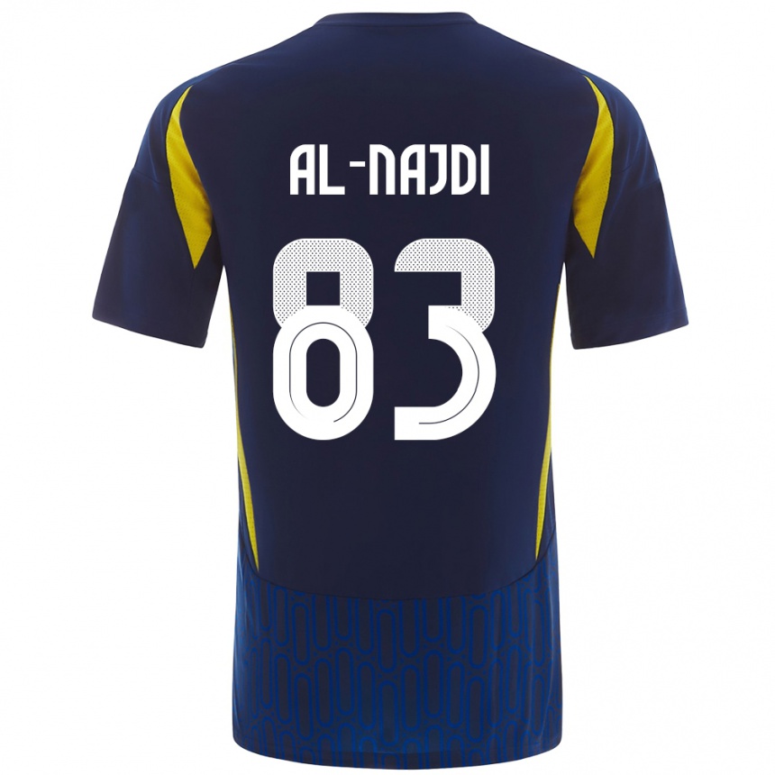 גברים כדורגל Salem Al-Najdi #83 כחול צהוב הרחק ג'רזי 2024/25