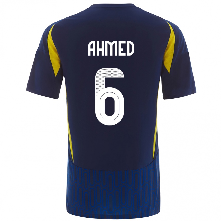 גברים כדורגל Aseel Ahmed #6 כחול צהוב הרחק ג'רזי 2024/25