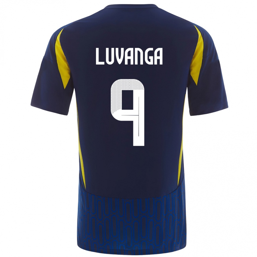 גברים כדורגל Clara Luvanga #9 כחול צהוב הרחק ג'רזי 2024/25