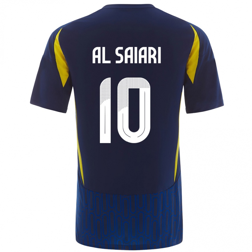 גברים כדורגל Mubarkh Al-Saiari #10 כחול צהוב הרחק ג'רזי 2024/25