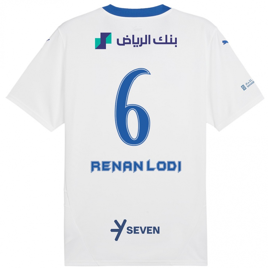 גברים כדורגל רנאן לודי #6 כחול לבן הרחק ג'רזי 2024/25