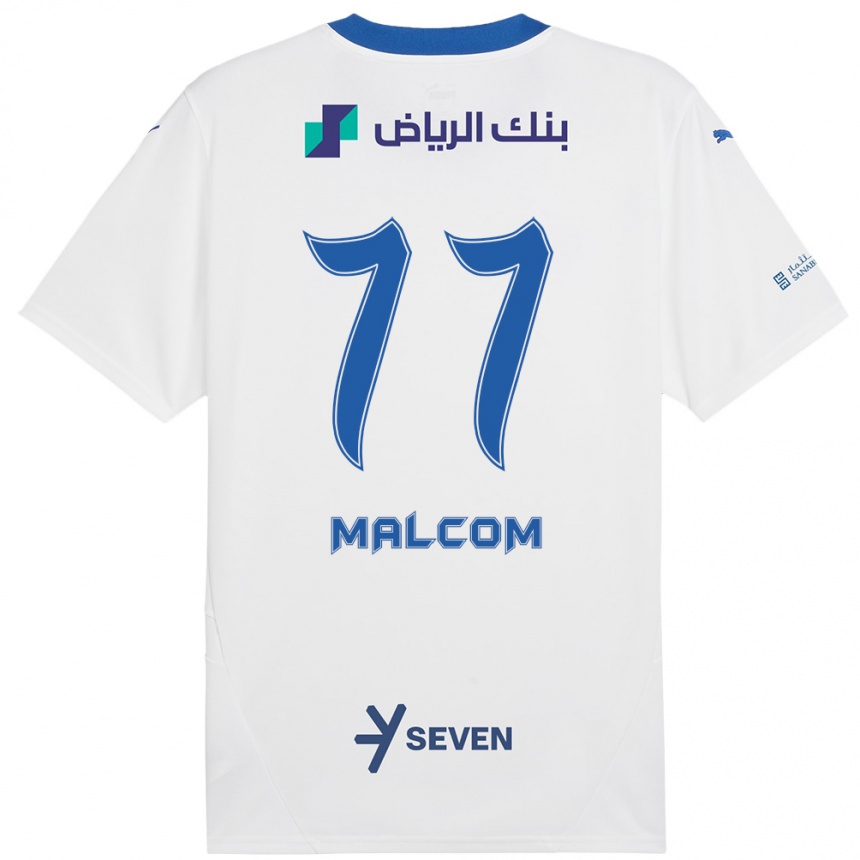 גברים כדורגל מלקום #77 כחול לבן הרחק ג'רזי 2024/25