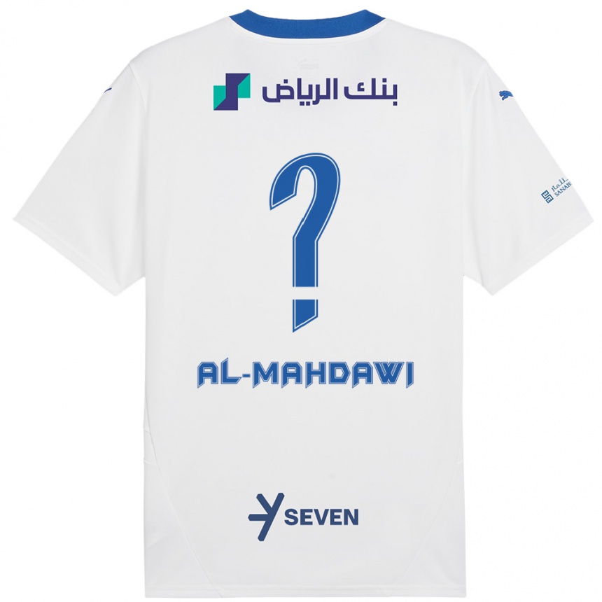גברים כדורגל Ali Al-Mahdawi #0 כחול לבן הרחק ג'רזי 2024/25