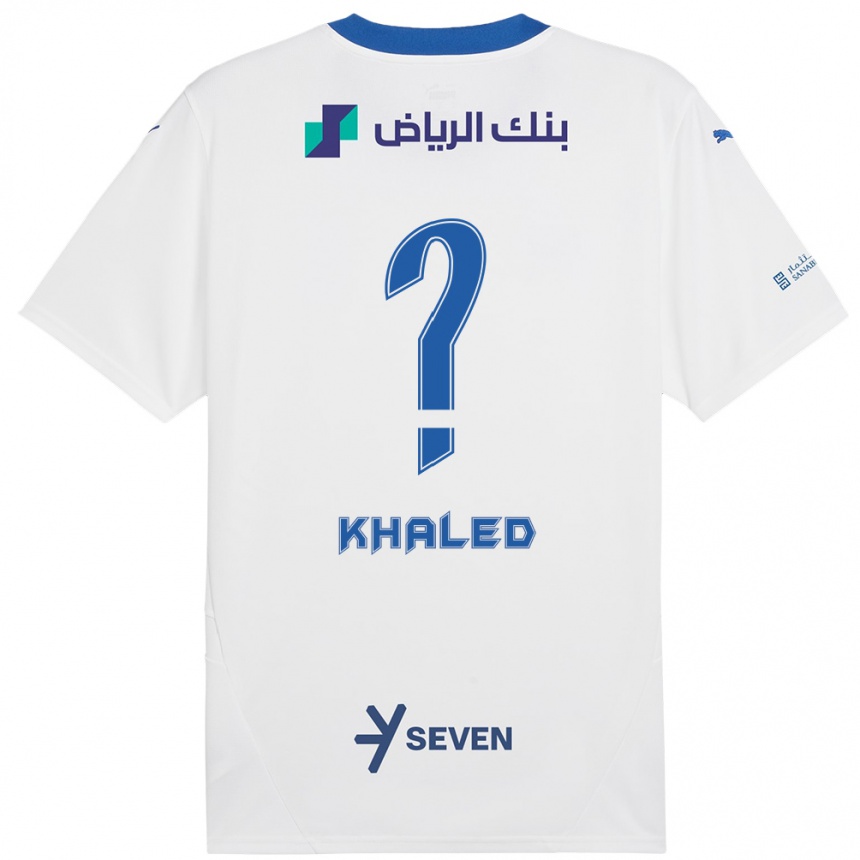 גברים כדורגל Saad Khaled #0 כחול לבן הרחק ג'רזי 2024/25