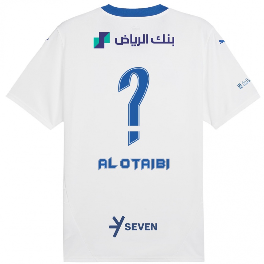 גברים כדורגל Majd Al-Otaibi #0 כחול לבן הרחק ג'רזי 2024/25