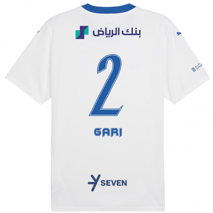 גברים כדורגל Fatimah Gari #2 כחול לבן הרחק ג'רזי 2024/25