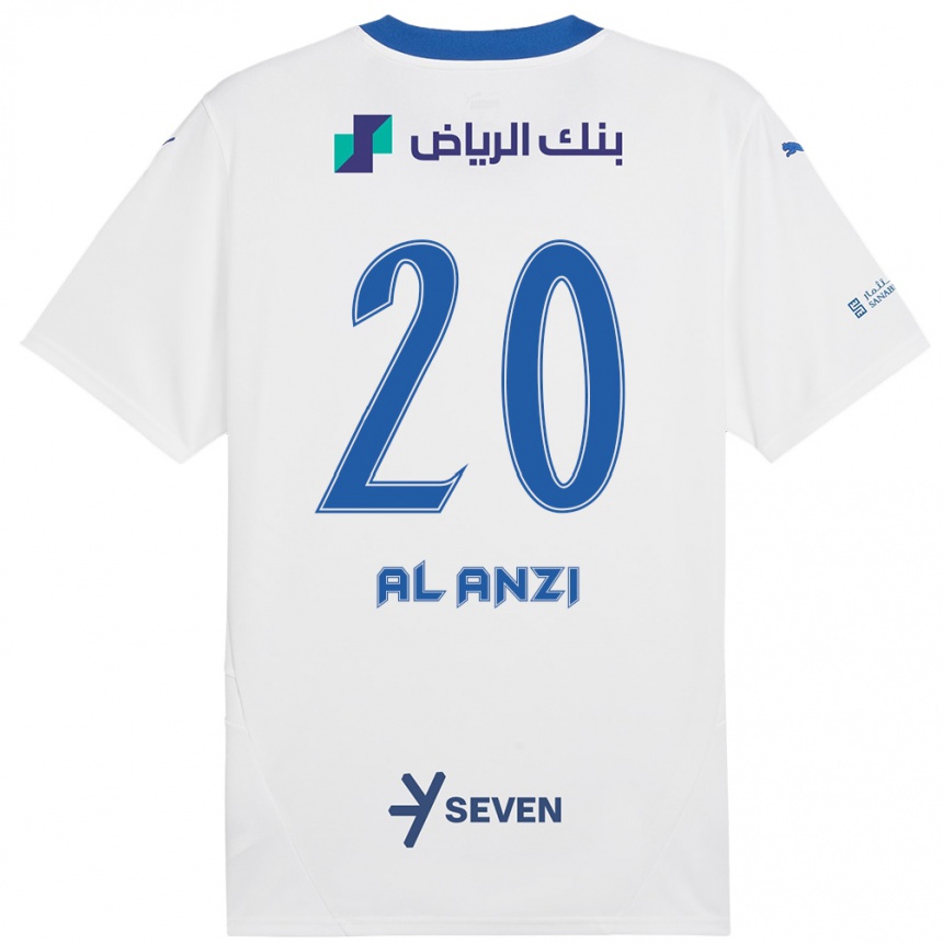 גברים כדורגל Areej Al-Anzi #20 כחול לבן הרחק ג'רזי 2024/25