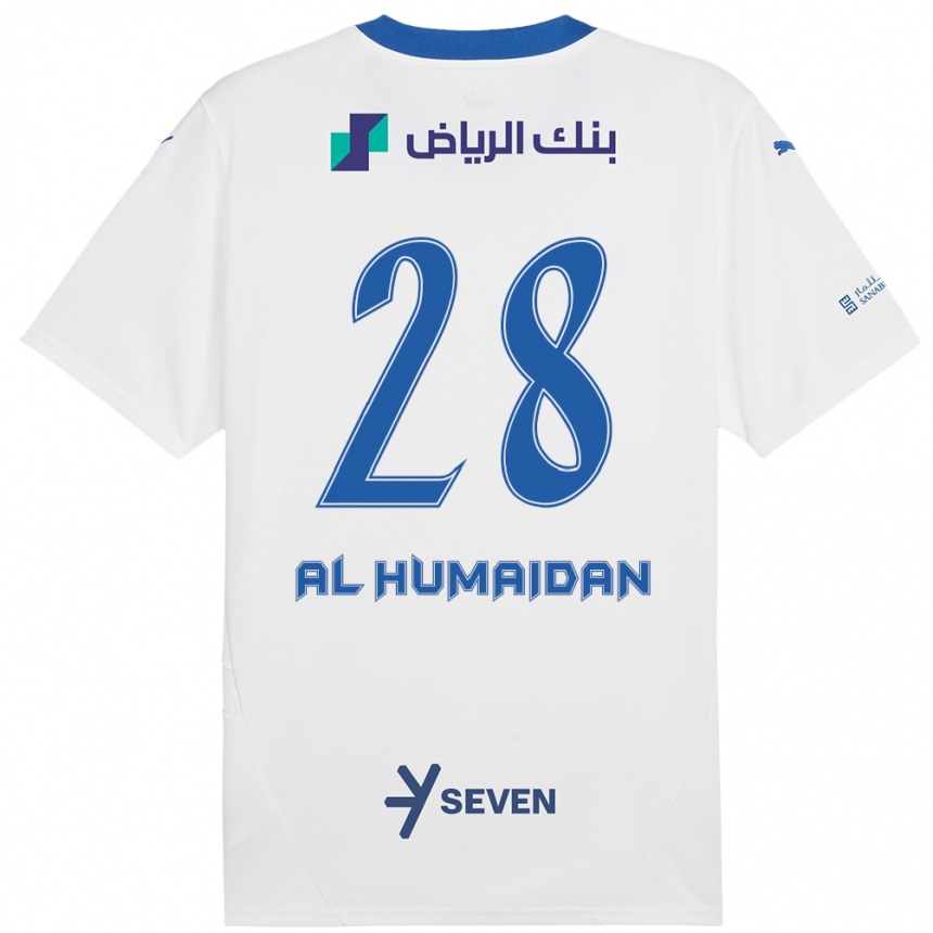 גברים כדורגל Fay Al-Humaidan #28 כחול לבן הרחק ג'רזי 2024/25