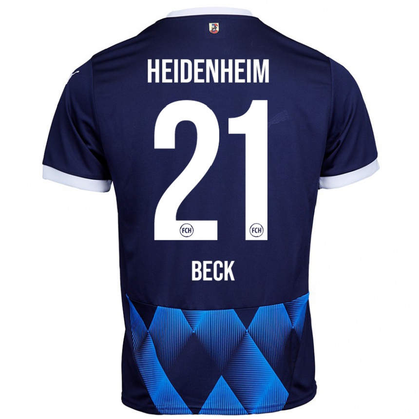 גברים כדורגל Adrian Beck #21 כחול כהה כהה הרחק ג'רזי 2024/25