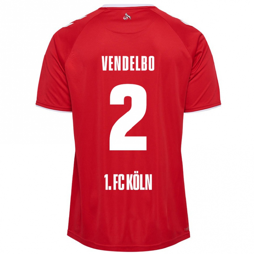 גברים כדורגל Sofie Vendelbo #2 אדום לבן הרחק ג'רזי 2024/25