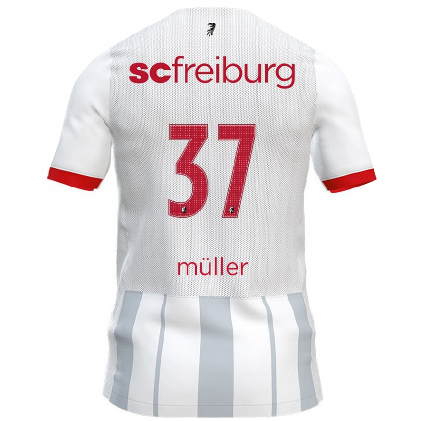 גברים כדורגל Ruben Müller #37 לבן אפור הרחק ג'רזי 2024/25