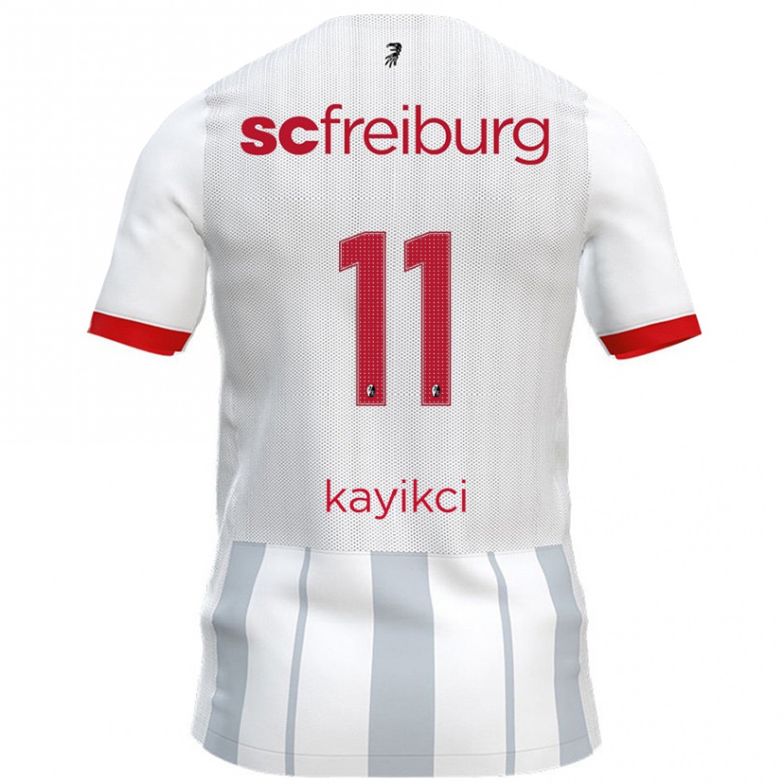 גברים כדורגל Hasret Kayikçi #11 לבן אפור הרחק ג'רזי 2024/25